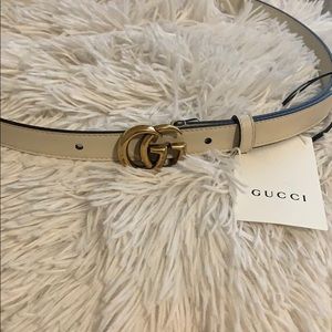 Double G leather Gucci 80 belt authentic $ firm